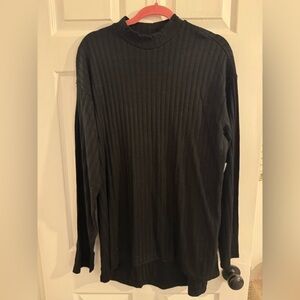 Old Navy Ladies *tall* Black Ribbed Long Sleeve Top